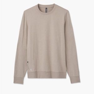 Vuori Ponto Performance Crew Shirt Charcoal Heather Gray Long Sleeve Sz Medium